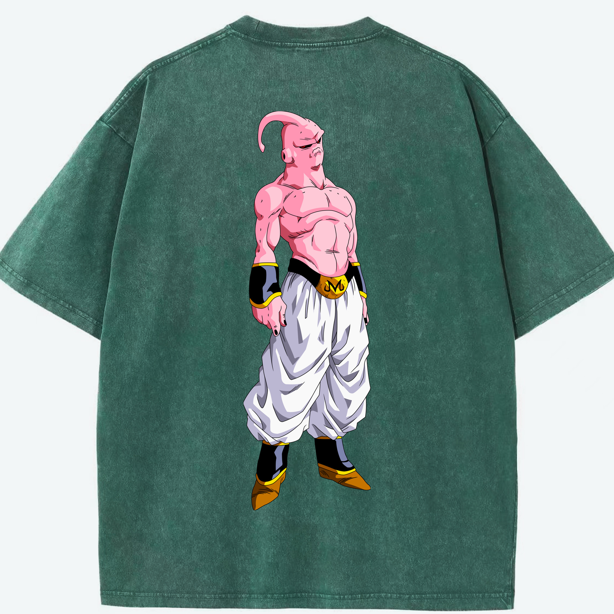 （画像用） ドラゴンボール 魔人ブウ DRAGON BALL Majin Buu 綿100% ヴィンテージ風 半袖Tシャツ（背面プリント）